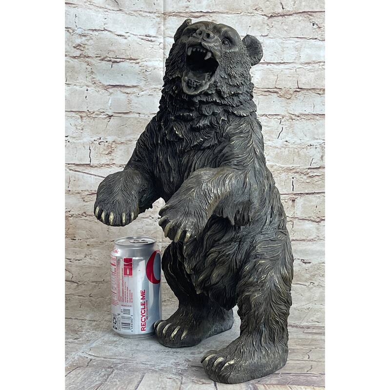 Standing Bear Bronze Metal Statue Sculpture Decor Collectible Figure 17 Inches X 9 Inches