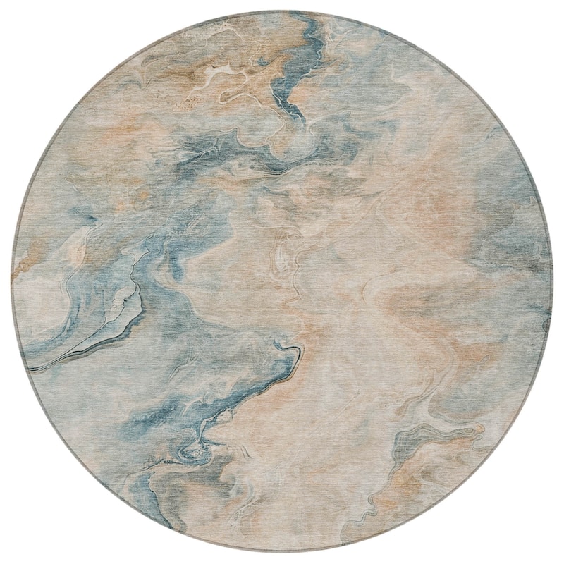 HomeRoots Abstract Modern Rectangle Outdoor Rug