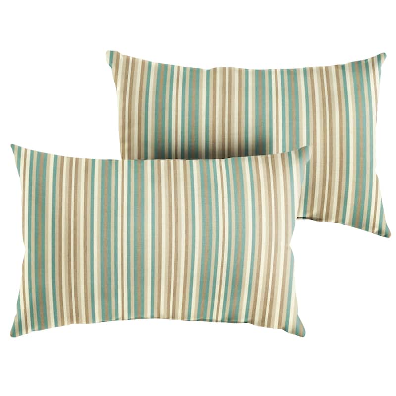 Sunbrella Gavin Mist Stripe Indoor/Outdoor Knife Edge Pillow (Set of 2)