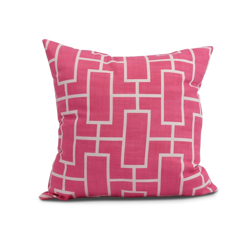 20 x 20 inch Screen Lattice Geometric Print Pillow - Pink