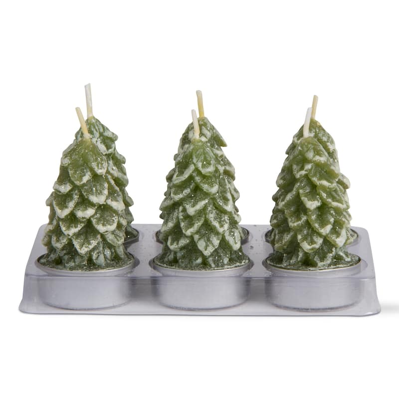 Spruce Tealight Candles Set of 6 Hunter Green Wax 4 Hour Burn Time Perfect for Christmas Decor 2.25 in H x 1.78 in Dia