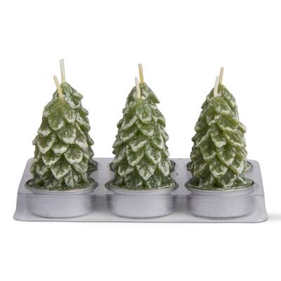 Spruce Tealight Candles Set of 6 Hunter Green Wax 4 Hour Burn Time Perfect for Christmas Decor 2.25 in H x 1.78 in Dia