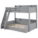 preview thumbnail 23 of 24, Twin over Full Solid Wood Bunk Bed with LED, Storage Shelves, Charging Station and a Drawer for Bedroom, Student Dorms
