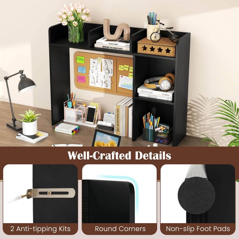 Costway Desk Bookshelf Desktop Storage Organizer Display Shelf Rack