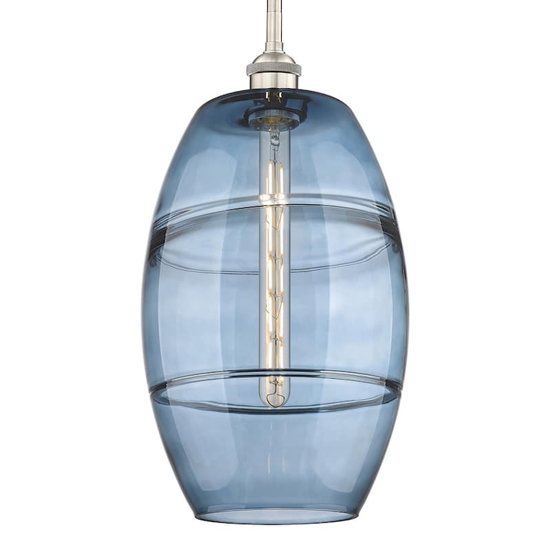 Innovations Lighting 616-1S 18 10 Vaz Pendant Vaz 10" Wide Mini - Brushed Satin Nickel / Princess Blue