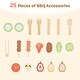 preview thumbnail 5 of 8, Costway Wooden Barbecue Grill Playset with Play Food Grilling Tools & - See Details