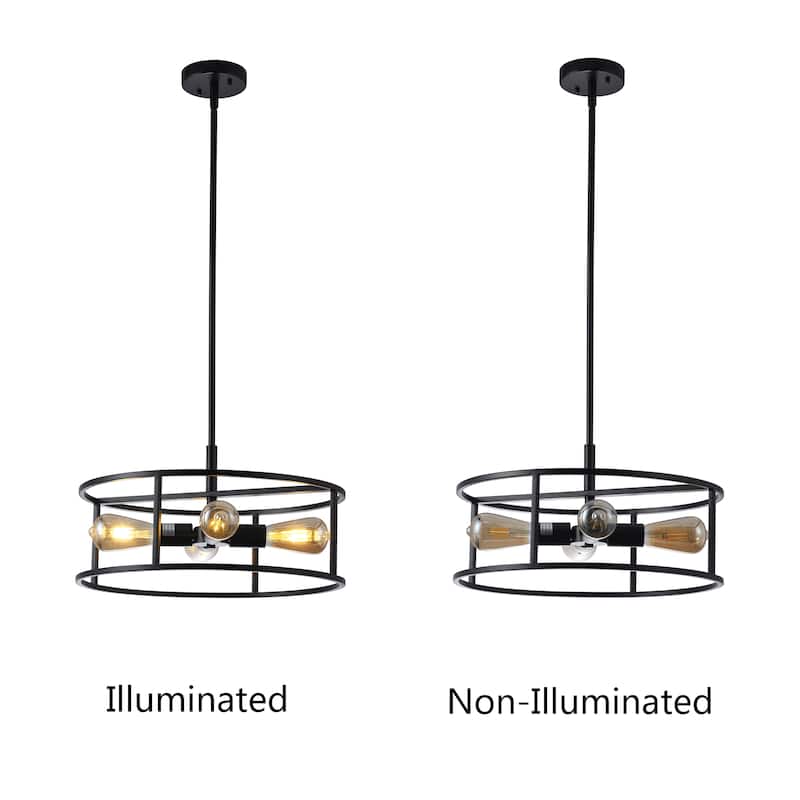 Farmhouse 4-light Matte Black Convertible Semi-Flush Mount/ Pendant