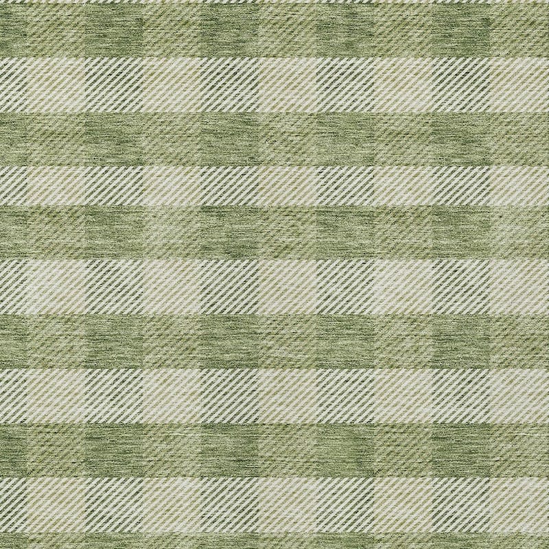 HomeRoots Plaid Transitional Rectangle Outdoor Rug