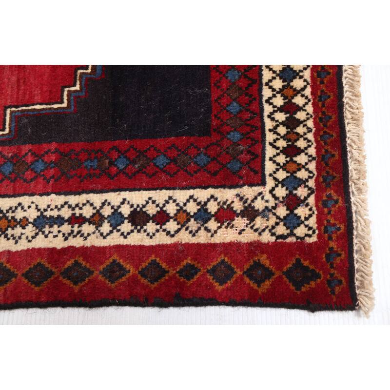 ECARPETGALLERY Hand-knotted Melis Vintage Dark Navy Wool Rug - 5'3 x 6'7