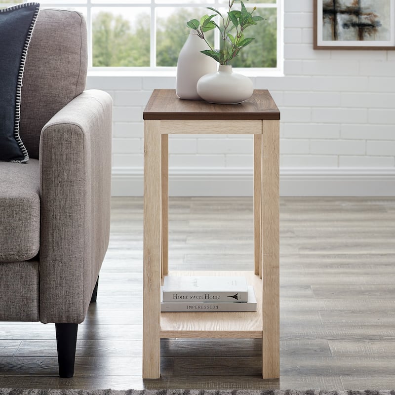 Middlebrook Paradise Hill A-Frame Side Table - White Oak / Dark Walnut
