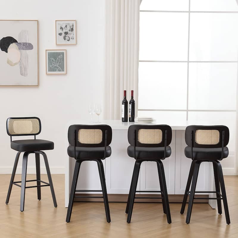 26"/29" Swivel Counter/Bar Stools with Black Bentwood Legs