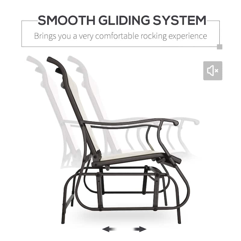 Steel Mesh 2-Seater Outdoor Glider Bench 528lbs Capacity - 46.75" W x 30.5" D x 38.25" H