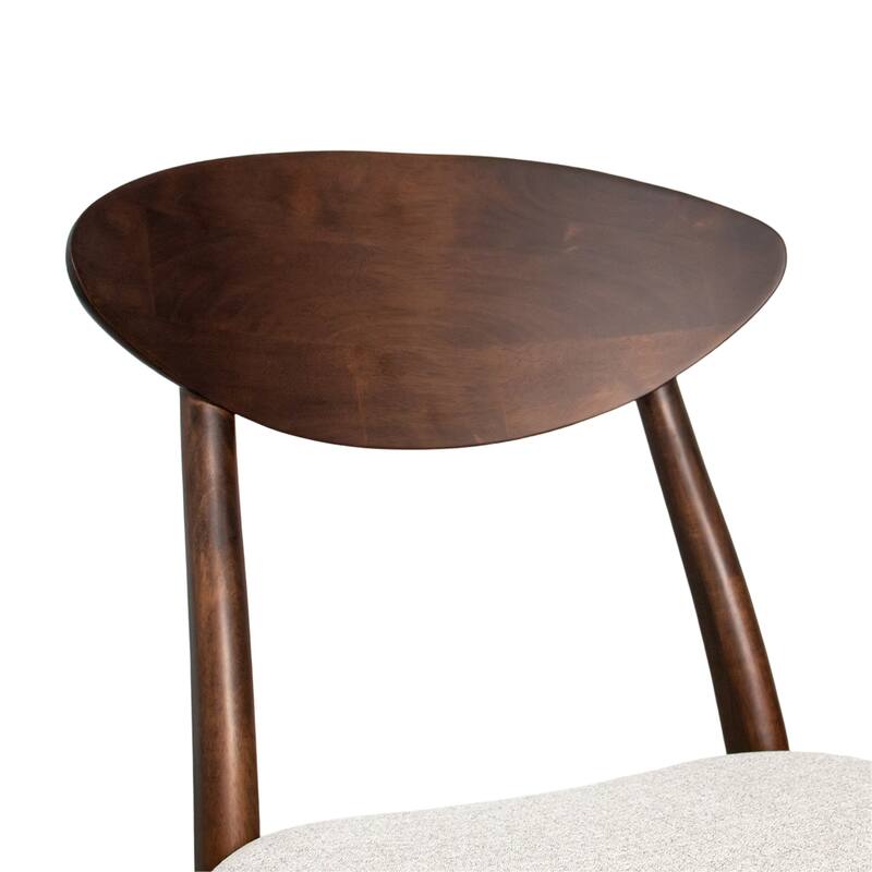 Furniture of America Abigail VII Mid-Century Modern 5-Piece Rich Walnut Solid Wood 79-inch Extendable Dining Set