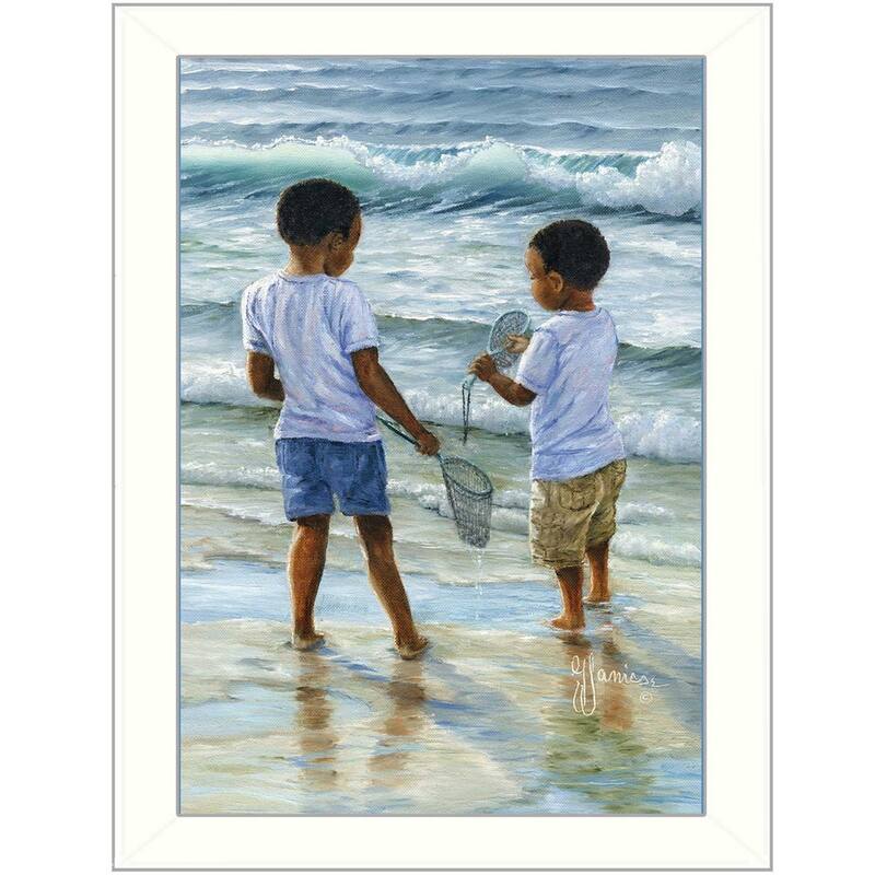 TrendyDecor4U Contemporary "Ocean Discoveries" Framed Print Wall Art by Georgia Janisse