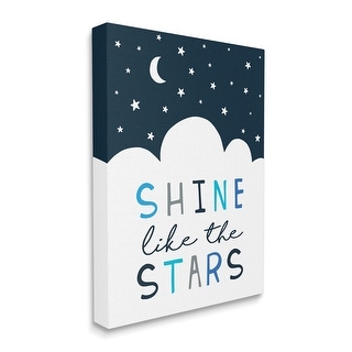 Stupell Shine Like the Stars Phrase Night Sky Clouds Canvas Wall Art - Blue | Overstock.com Shopping - The Best Deals on Gallery Wrapped Canvas | 39588754