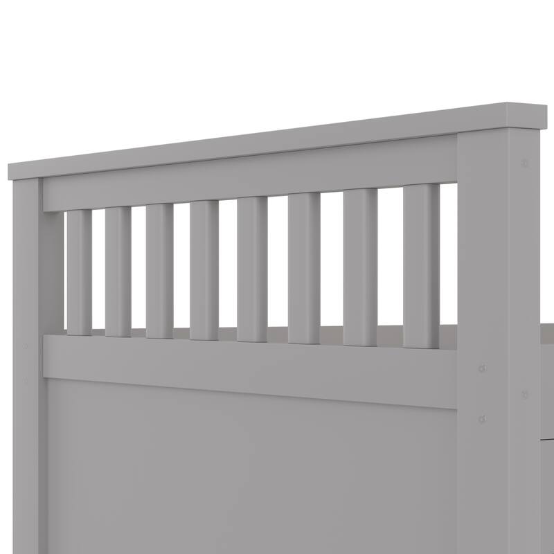 Roomfitters Twin Captain Platform Bed with Bookshelf Headboard and 4 Drawers