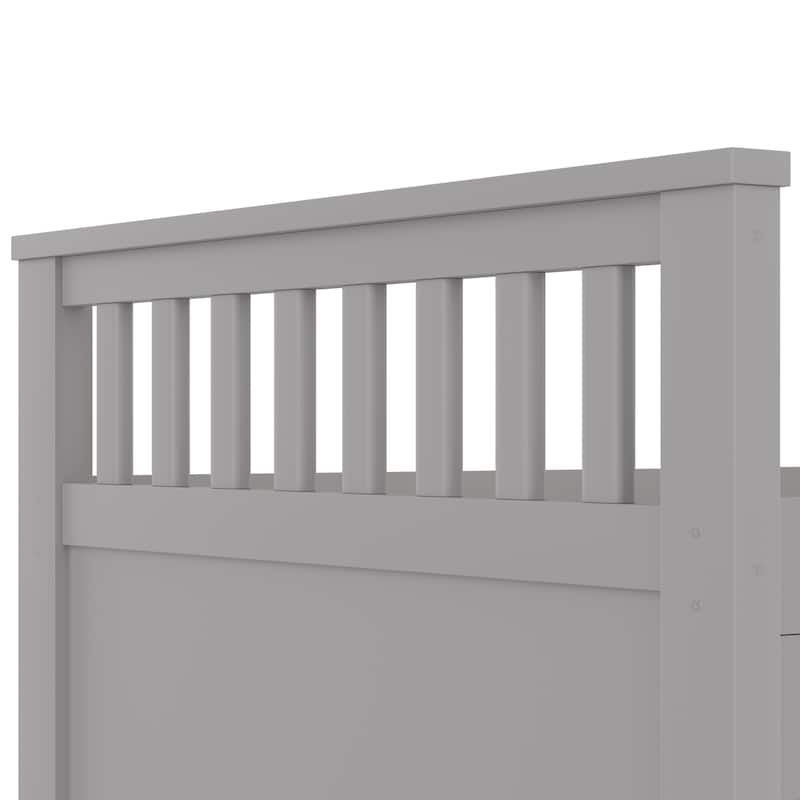 Twin Size Captain Platform Bed Frame with Storage Bookcases and Shelves,Four Drawers