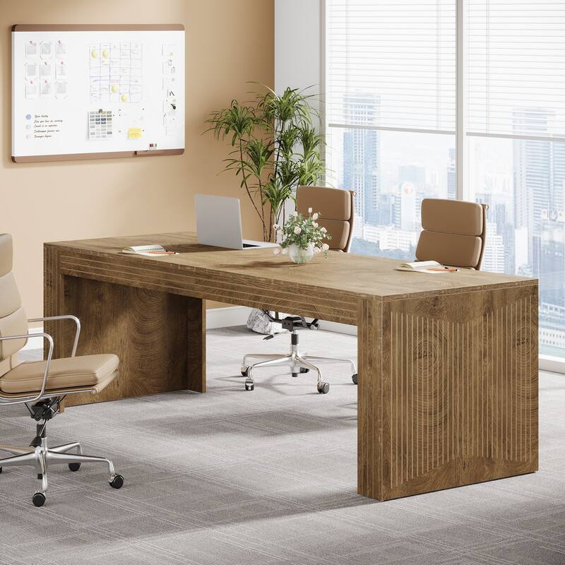 79 Inch Extra Long Desk, Two Person Desk Double Desk for Home Office
