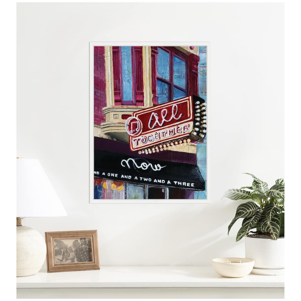 Kate and Laurel All Together Now by Krista V. Allenstein Framed Canvas Wall Art Print