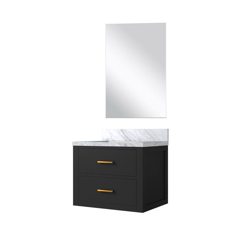 Castor Bath Vanity with Acrylic Top, Sink and Mirror