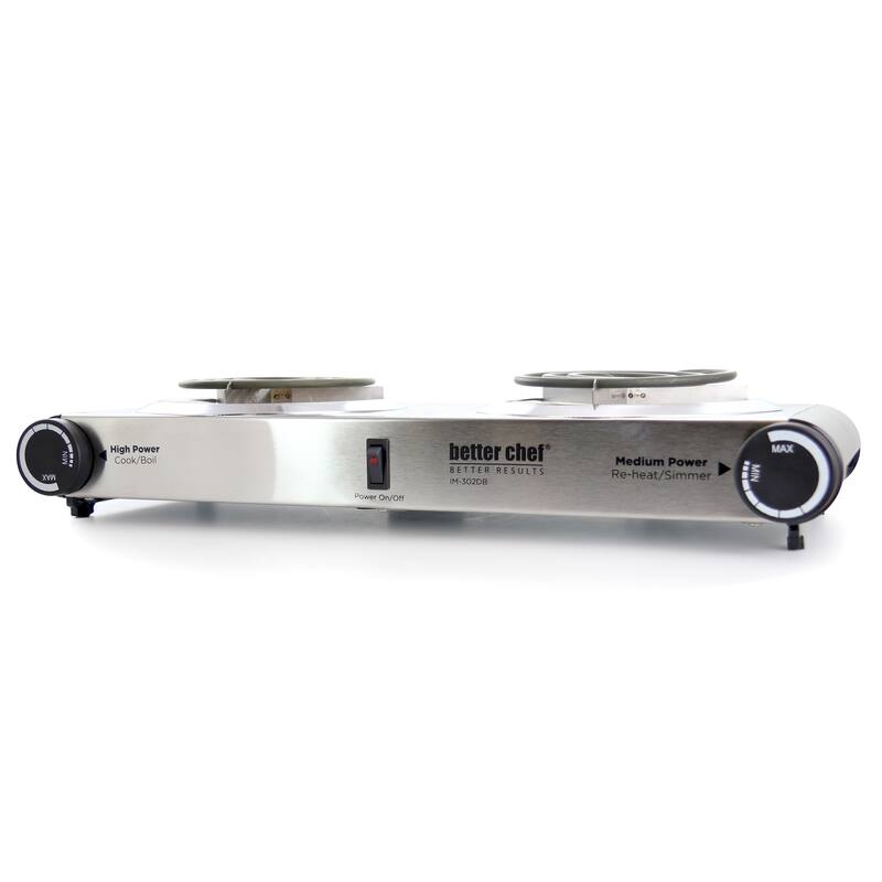 Stainless Steel Electric Dual Burner in Silver