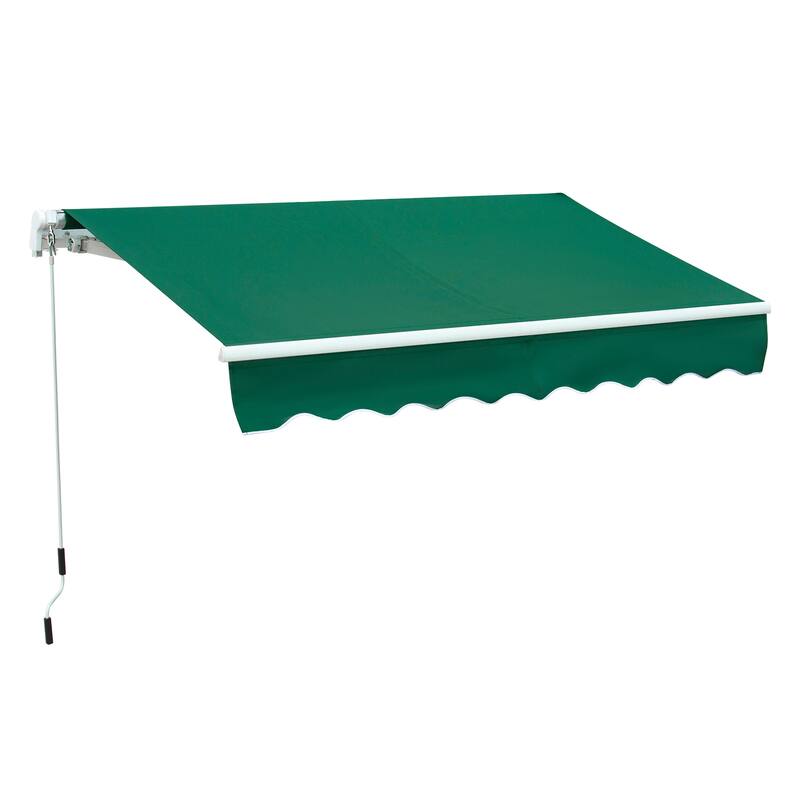 Outsunny 8' x 6.6' Patio Retractable Awning/Manual Exterior Sun Shade Deck Window Cover