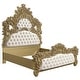 preview thumbnail 2 of 7, Heverford White and Gold Eastern King Scrolled Floral Bed