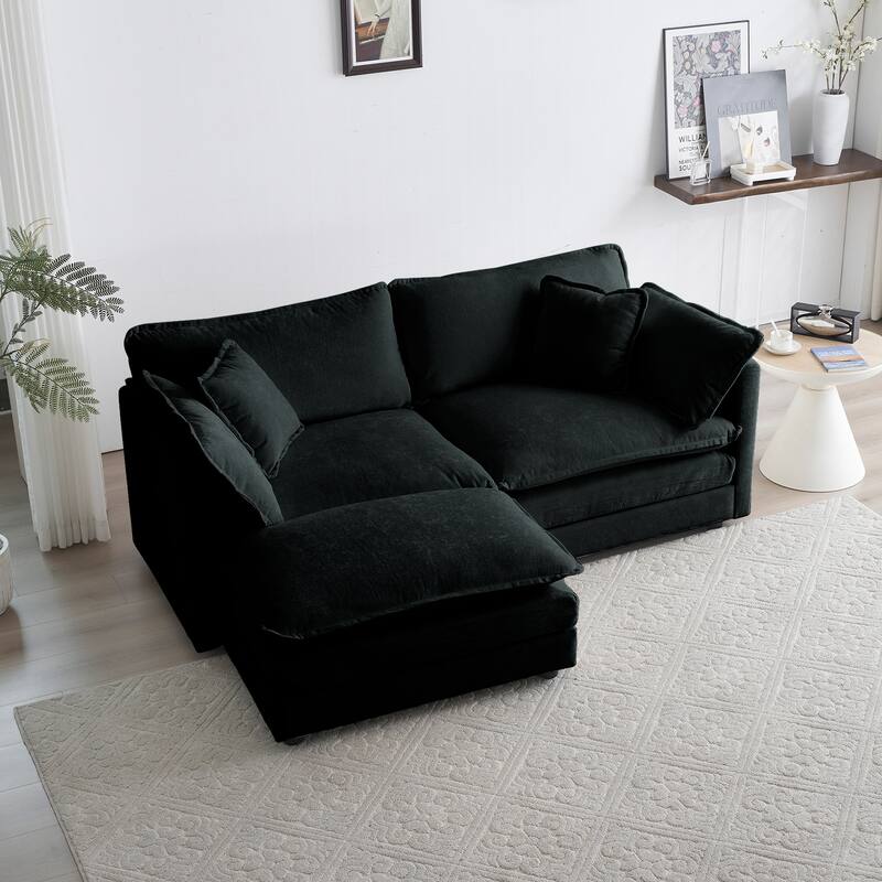 Cloud Chenille Upholstered Modular Sectional Sofa with DIY Combination Design