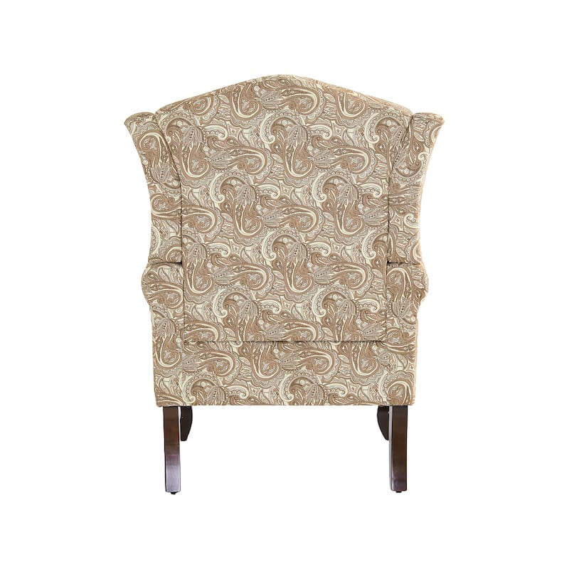 31" W Modern Upholstered Linen Wing Back Accent Chair with Rolled Arm