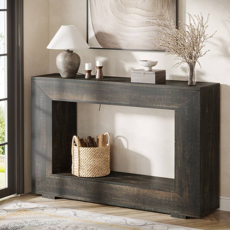 Rustic Console Sofa Table for Entryway, Hallway, Living Room - 47.24" W x 32.8" H x 11.81" D