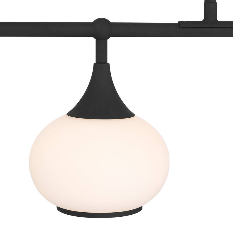 Acroma 5-light Modern Linear Chandelier with Opal Glass Globe Shade Kitchen Island Light