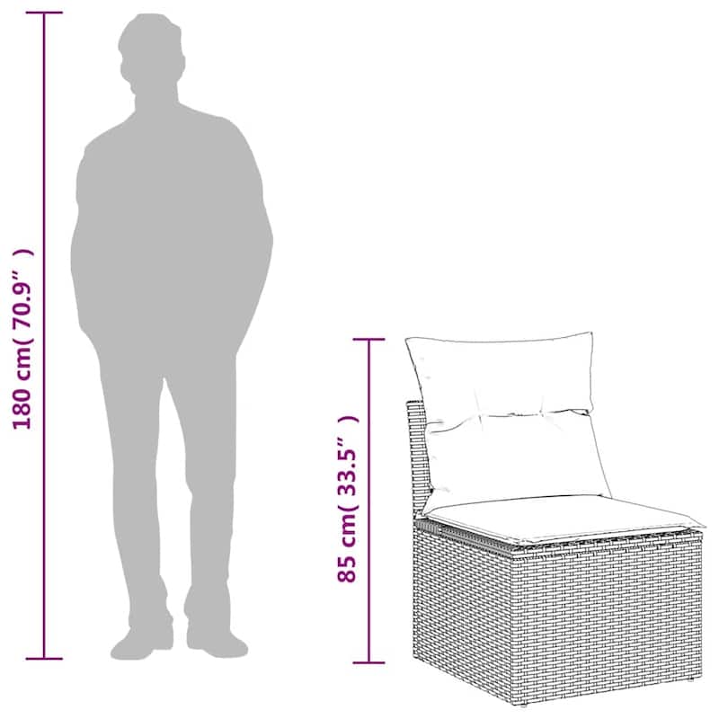 7-Piece Modular Patio Sofa Set - 21.7 x 39.4 x 28.7 in
