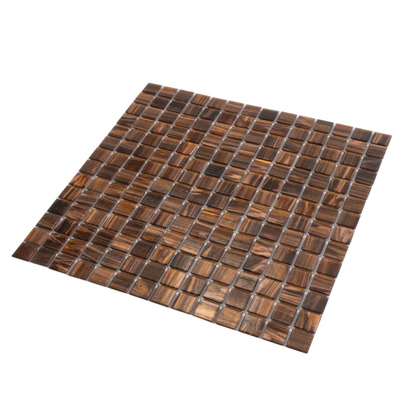 Apollo tile 12" x 12" Celestial Glossy Bronze Glass Tile (10 sq ft/case) - 10 Pack