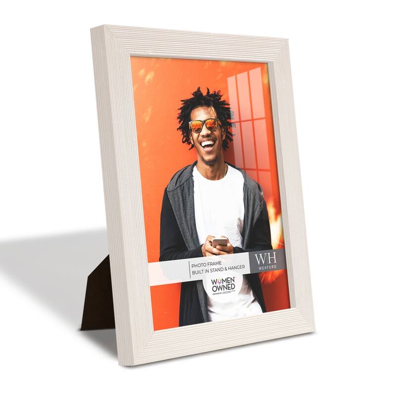 4 Piece Set Solid Wood Picture Frame - White - 6x8
