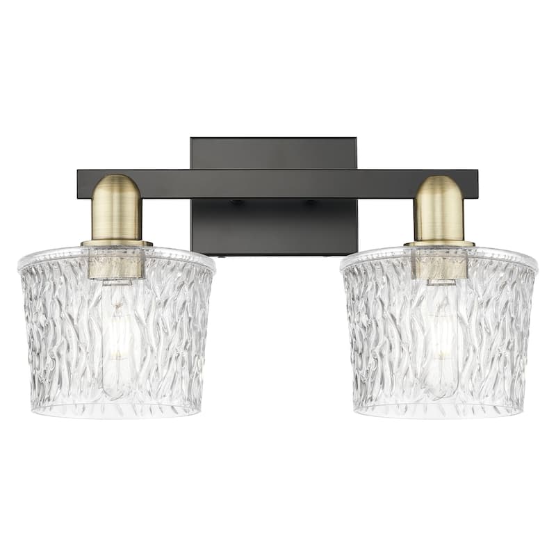 Innovations Lighting 716-2W-11-18 Niagara Vanity Niagara 2 Light 18" - Black Antique Brass / Clear