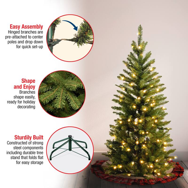 National Tree Company 3 ft. Kingswood Fir Pencil Tree with Clear Lights