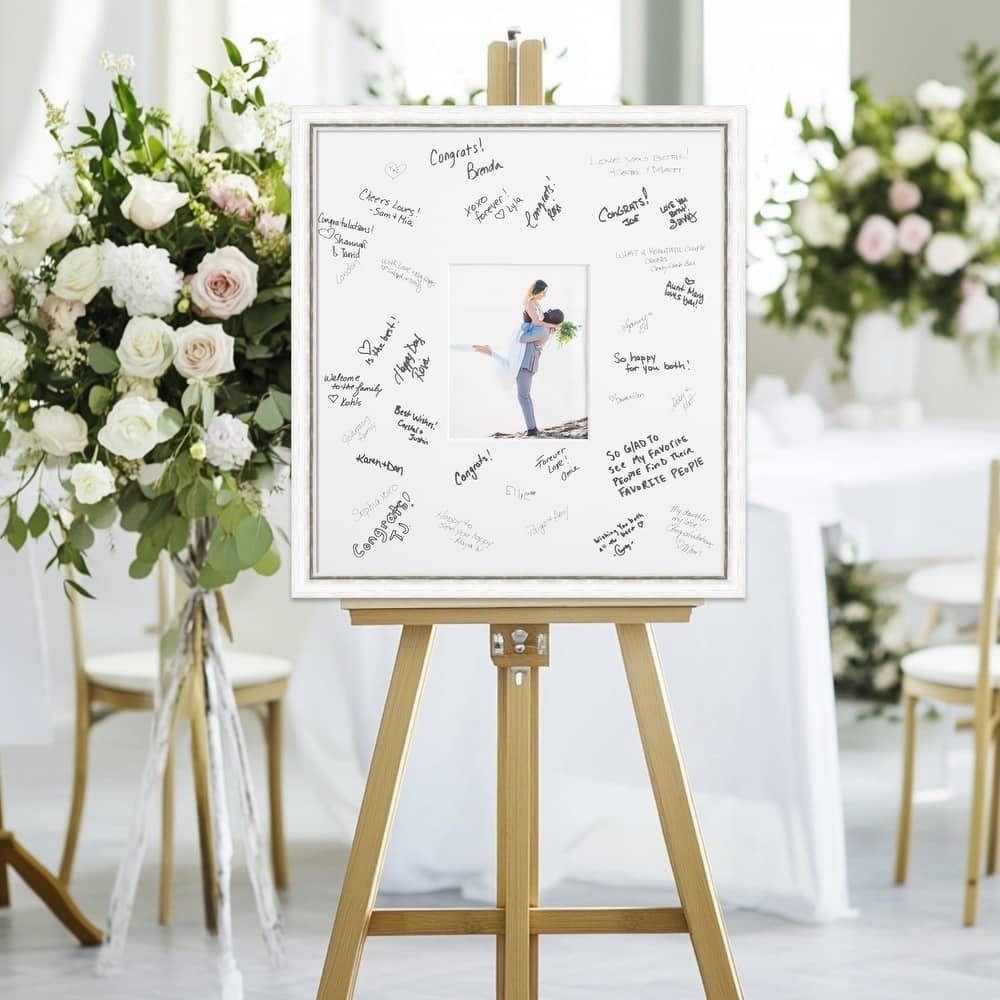 Morgan Signature Mat Picture Frame - Autograph Photo Frame Guest Book Alternative for Weddings, Graduations, or Retirement