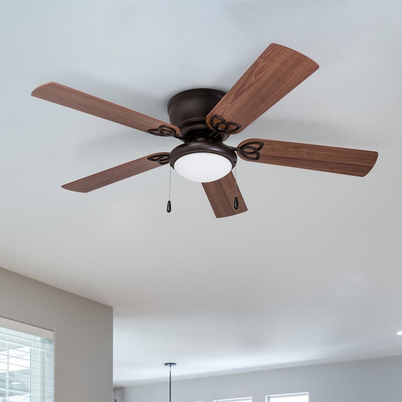52" Prominence Home Benton Bronze Traditional Indoor LED Ceiling Fan with Light, Pull Chains
