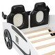preview thumbnail 20 of 20, Twin Size L-Shaped Loft Bed with Slide, Space-Saving Solid Pine Wood Low Loft Bed Frame with Built-in Ladders for 2 Kids