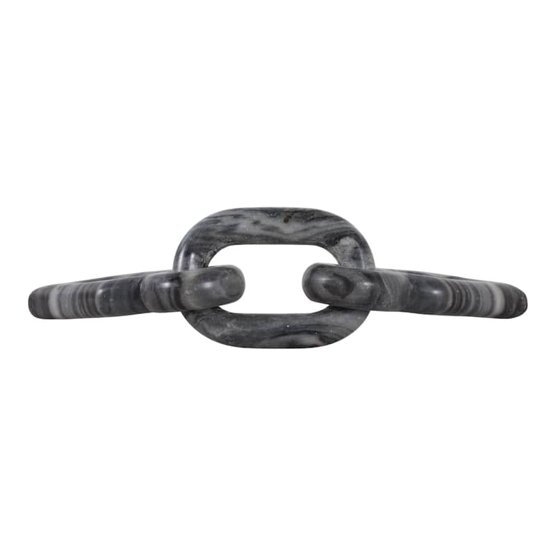 Marble Decorative Object Carved Chain Sculpture Home Decor - 16", Gray - 16.0"