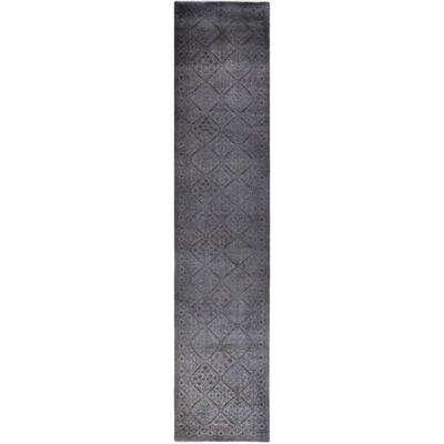 Overdyed One-of-a-Kind Hand-Knotted Area Rug - Gray - 2' 6" x 11' 10"
