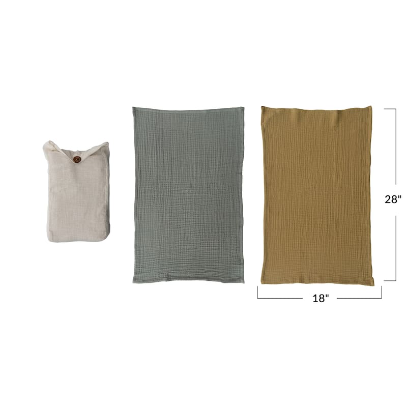 Cotton Tea Towels in Bag, Set of 2 - 28.0"L x 18.0"W x 0.3"H