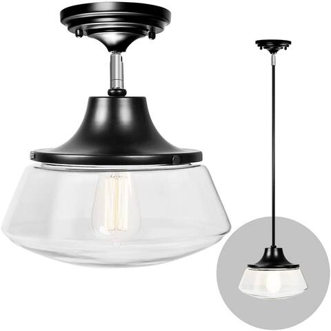 Industrial Semi Flush Mount Ceiling Light glass ceiling lamp fixture