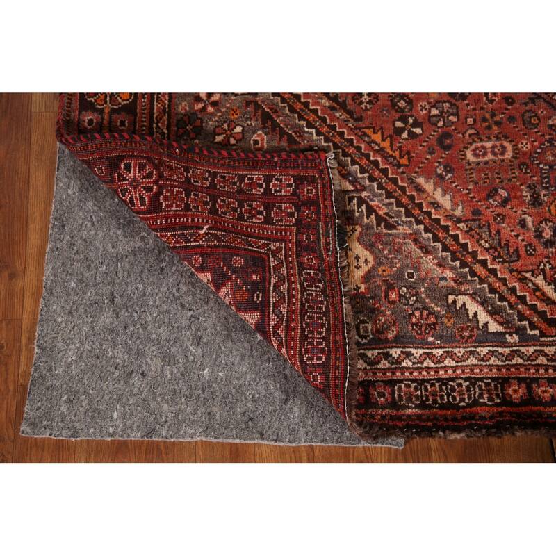 Tribal Qashqai Persian Vintage Area Rug Hand-Knotted Wool Carpet - 5'4"x 8'8"
