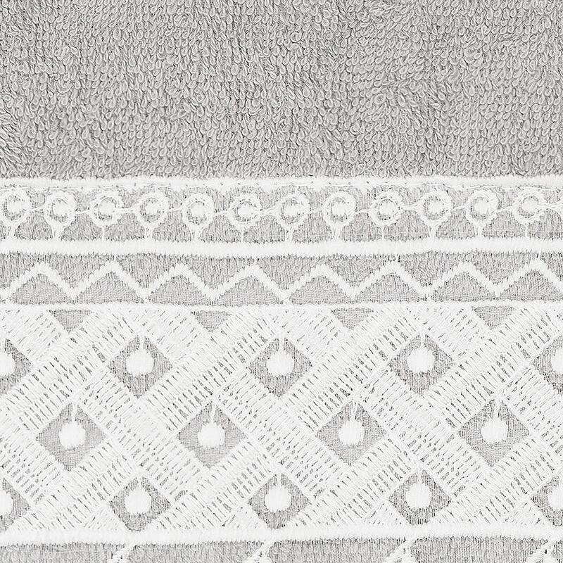 Authentic Hotel and Spa 100% Turkish Cotton Aiden White Lace Embellished Hand Towel