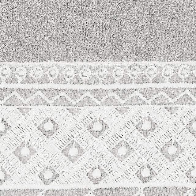 Authentic Hotel and Spa 100% Turkish Cotton Aiden White Lace Embellished Hand Towel