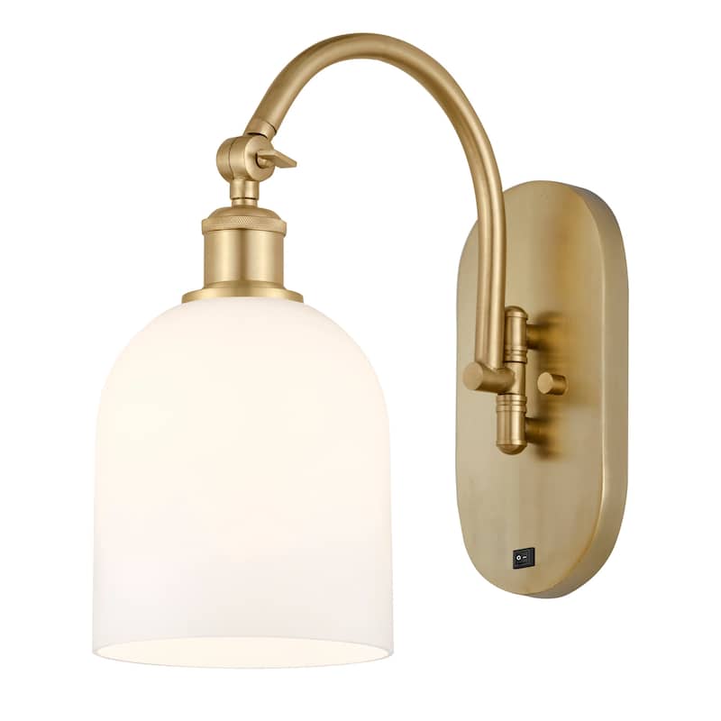 Innovations Lighting 518-1W-13-6 Bella Sconce Bella 13" Tall Wall - Satin Gold / Gloss White