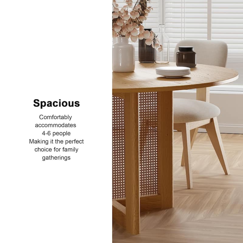 Solid Wood 52'' Round Dining Table for 6 People Nordic style - 52*30