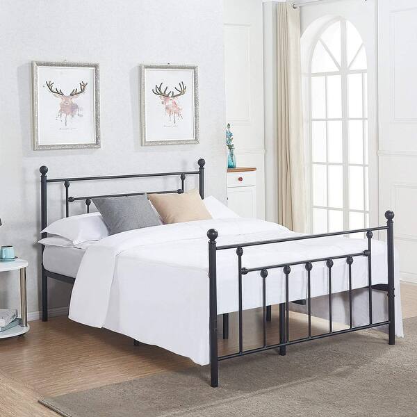 Vecelo Bed Frames Victorian Metal Platform Twin Full Queen Size On Sale Overstock 19665443