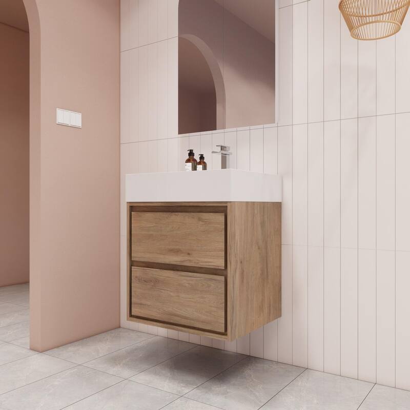 Victoria 24" Wall Mounted Modern Vanity with Acrylic Sink